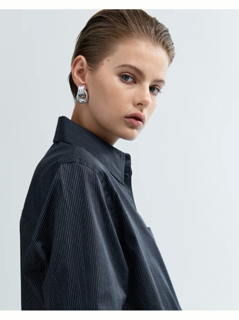Heaven Mayhem Silver Hoop Earrings - Picture 3 of 9